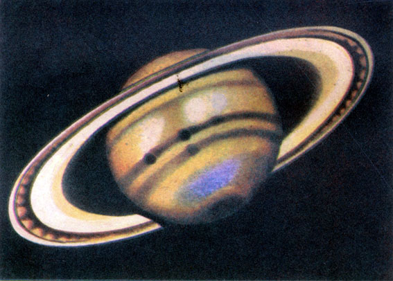 Цветные зарисовки самых крупных планет Солнечной системы Юпитера и Сатурна