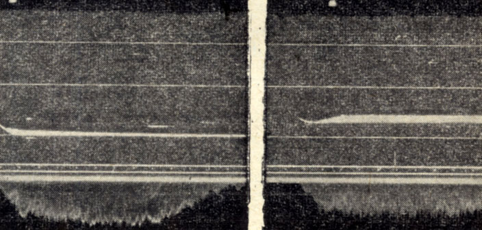 Рис. 98. Метеоры на экране радиолокатора (схема и фотографии)