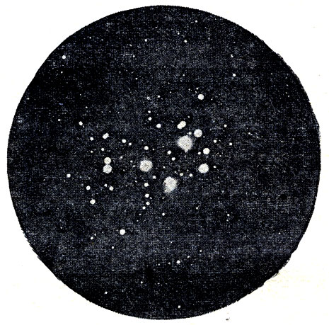 Рис. 165. Фотография рассеянного (галактического) звездного скопления Плеяды